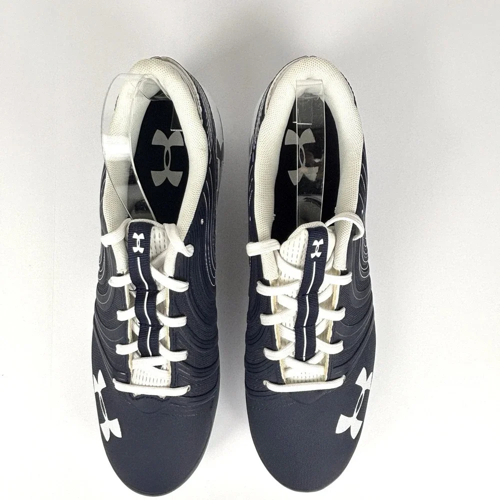 Under Armour Nitro Football Cleats Navy White Men's Size 12 NWOB 3000182-401